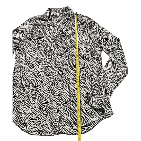 Vintage 90’s Y2K plus size zebra print semi sheer long sleeve blouse - Picture 4 of 7